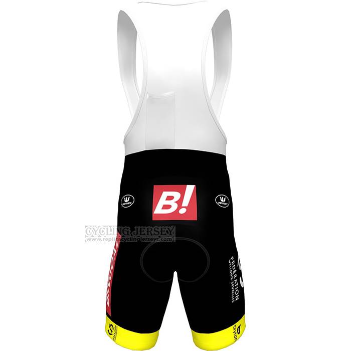 2023 Cycling Jersey Bingoal WB Yellow Red Short Sleeve And Bib Short